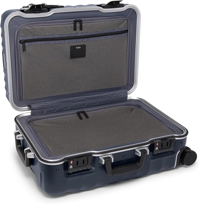 TUMI - 19 Degree Frame 4 Wheel Luggage - Lightweight and Highly Durable, Modern Design, Double-Lock Closure Hard Shell Men's and Women's Suitcase - 26" Short Trip Packing Case, Navy Texture