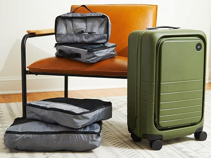Covermates Packing Cube Set - Premium Polyester - Dual Zipper Pulls - Carrying Handle - Front Mesh Window - Travel Organization, Grey
