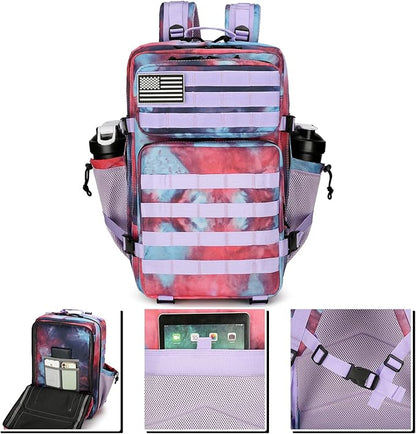 45L Tactical Assault Backpack 3 day assault pack with Molle Waterproof backpack Rucksack for Tactical Backpacks (Nebula Camo)