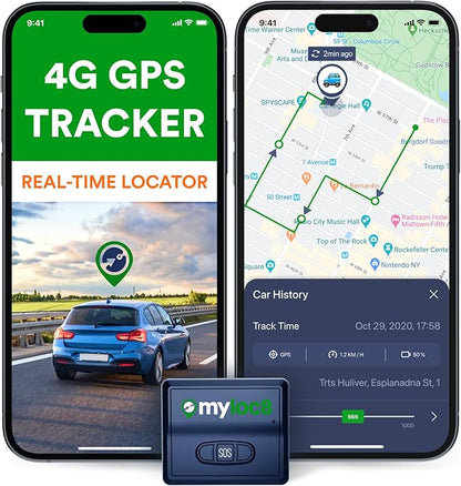 GPS Tracker for Vehicles with Magnet – 4G LTE Real-Time Location Device with App, Long Life Battery – Anti-Theft GPS Tracker for Car, Motorcycle, Scooter, Bike (Subscription Required)