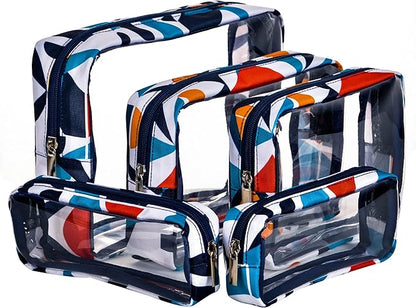 TSA Approved 5-Piece Diaper Bag Organizer Pouch Set Clear Waterproof TPU Kids Toiletry Storage Set Travel Packing Clutch Cube Bags for Baby Nursing