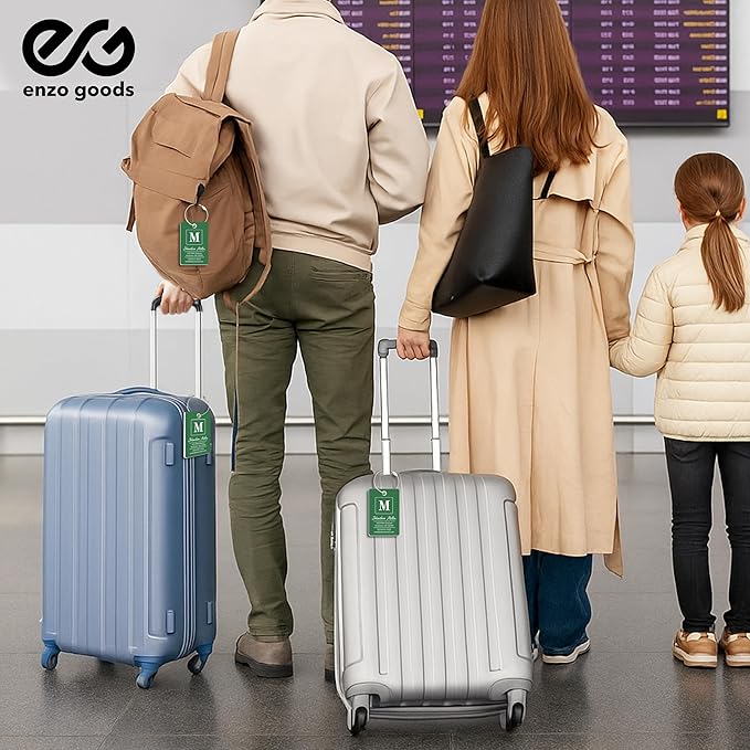 Personalized Luggage Tag | 10 Pack | Custom Luggage Tags for Suitcases | Kids Backpack Tag | 10 Color Options & Choose Font, Font Color