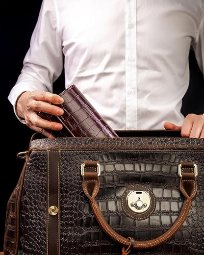 MR.OKAY 3 Watch Travel Case-Classic Leather Watch Case With Superb Texture. (Portable Watch Roll Or Organizer For Storage And Display).Festival Gift For Men, All Handcrafted By Artisans.