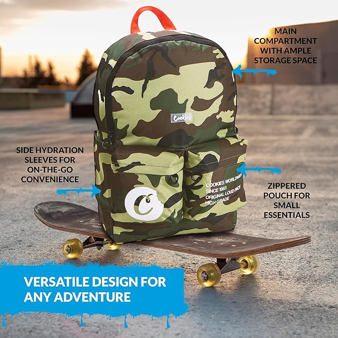 COOKIES Orion Canvas Backpack 22.8L – Large Travel Backpack for Men & Women, Carry-On, Work, Stylish & Spacious Bag - Navy