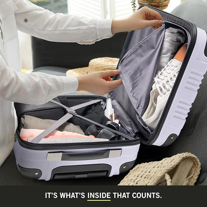 Kenneth Cole REACTION Out of Bounds Lightweight Hardshell 4-Wheel Spinner Luggage, Lavender, 28-Inch Carry On