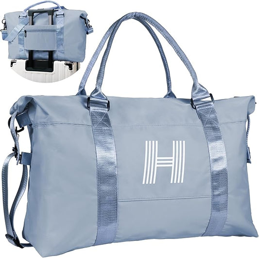 Kids Birthday Gift, Personalized Gifts, Initial Travel Duffel Bag, Gym Bag, Personalized Weekender Bag,Monogram Overnight Bag, Trendy Stuff Gifts for Girls Friend Birthday Gift (Letter H)