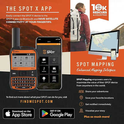 Spot X with Bluetooth 2-Way Satellite Messenger | SOS Protection | Handheld Portable 2-Way GPS Messenger for Hiking, Camping, Cars| Globalstar Satellite Network Coverage | Subscription Applicable