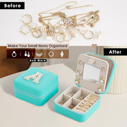 Birthday Gifts For Women - Initial Jewelry Box & Travel Case, Gifts for Wife, Girlfriend, Bridesmaid