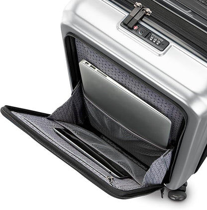 Samsonite 2 Piece Luggage Set with 21/28” Hardside Lightweight Octiv (Carry-On Pro with Front Pocket & Large Checked) Expandable, Four Spinner Wheels, Adjustable Handle, TSA Approved Lock - Silver