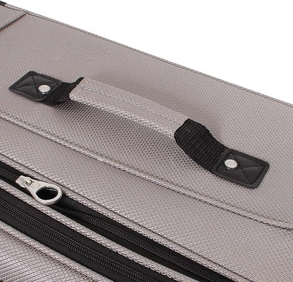 SwissGear Sion Softside Expandable Luggage – Medium Checked Suitcase with 360 Degree Wheels & Retractable Handle – 25 Inch, Perfect for 1-7 Night Trips – Pewter
