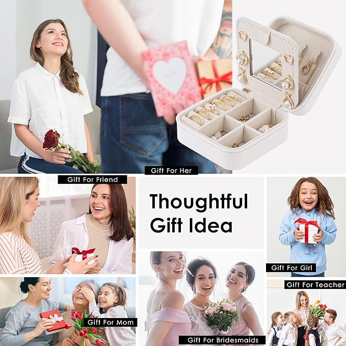 Birthday Gifts For Women, Initial Jewelry Box, Travel Jewelry Case, Gifts for Wife Girlfriend, Small Travel Jewelry Organizer, Gift for Girls, Graduation Gifts for Her, Bridesmaid Gifts