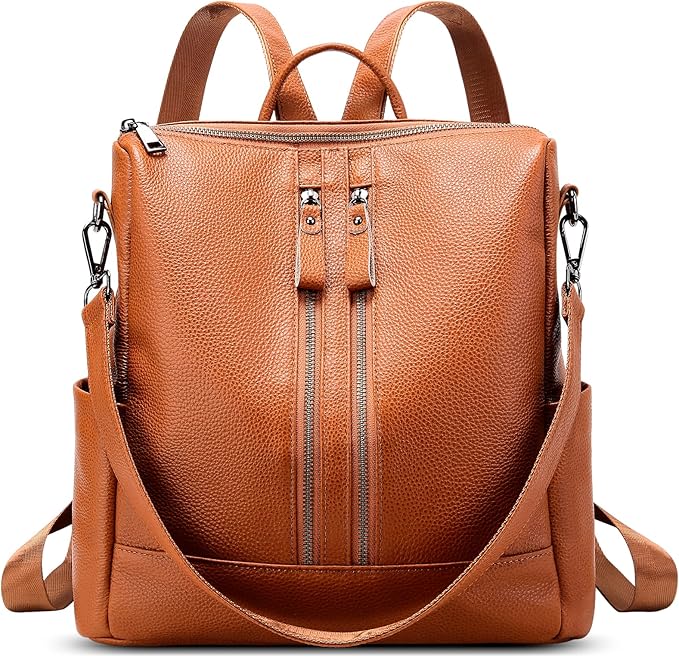 Genuine Leather Backpack Purse for Women: Fashion Ladies Convertible Backpack Designer Shoulder Handbag for Travel