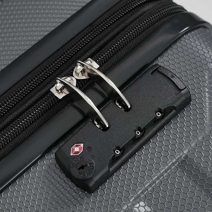 Hardshell Checked Luggage with Spinner Wheels, Expandable ABS Suitcase with TSA Lock, Travel Luggage with Telescopic Handle (Gray, 28 Inch)
