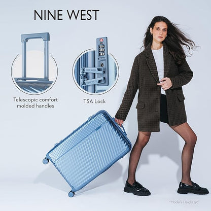 Nine West Zion 28 Inch Hardshell Spinner, Large Expandable Checked Luggage, Extra Capacity Suitcase for Extended Travel Lapis