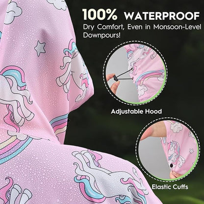 Bruvoalon 3-in-1 Rain Poncho with 1/4 Zip & Chest Pocket, Waterproof, Sunshade, Ground Mat for Adults & Youth Emergency