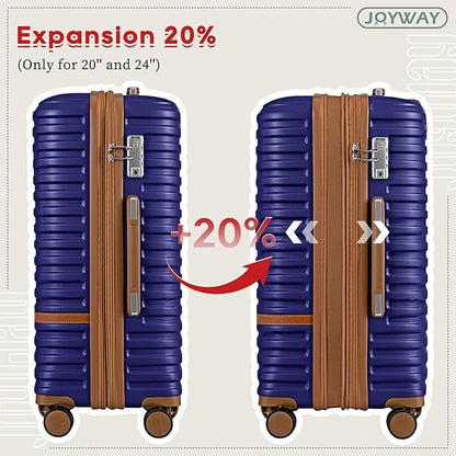 Joyway 28 Inch Luggage with Spinner Wheels, Lightweight Hard Shell Large suitcase, 3 Piece Luggage Sets with TSA Lock, Navy