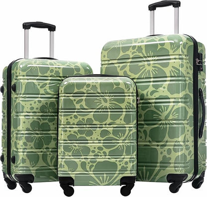 Luggage Sets 3 Piece Durable Suitcase Set with Spinner Wheels, 3 Pcs Hardside Lightweight luggage with TSA Lock, Large Checked Travel Suitcases