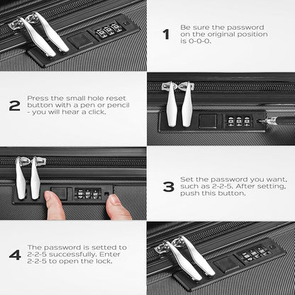 Luggage Sets 2 Piece, 20 Inch 28 Inch ABS Hardshell Suitcase Set with Spinner Wheels, Carry On and Checked Luggage for Women and 6 Piece Travel Organize Bags