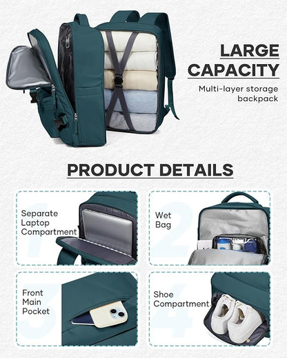 coofay Vacuum Backpack Travel with Pump Travel Backpack with Vacuum System Compression Backpacks for Traveling Easyvacpack Vacpack Backpacks Carry on Luggage