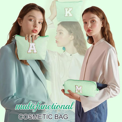 YOOLIFE Christmas Gifts For Teenage Girls Stocking Stuffers For Teen Girls Initial Makeup Bag | Cosmetic Travel Toiletry Bag | 9 10 11 12 13 14 15 Years Old | Teen Girl Gifts Trendy Stuff A