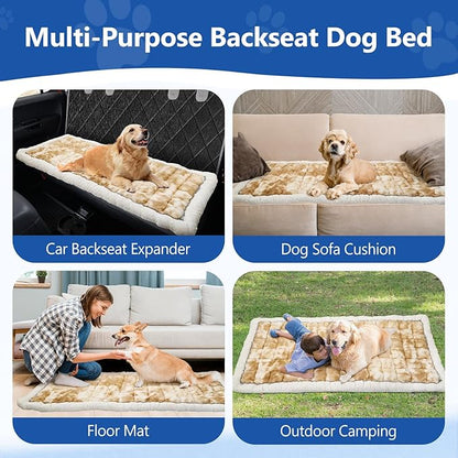 Thickened Dog Bed for Car Back Seat, Upgraded Bottom Non-Slip，Fits Hard Bottom car seat Cover for Dogs, Premium Mixed Color ，Dog Car Seat Cover