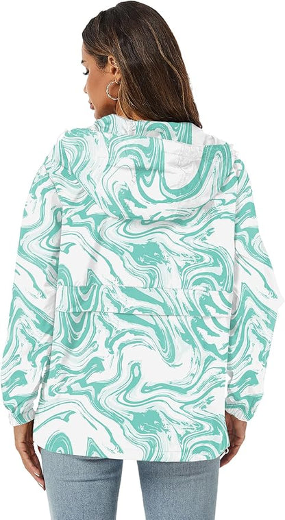 Avoogue Womens Rain Jacket with Hood,Pullover,Packable,Lightweight,Windbreaker,Waterproof,Breathable.