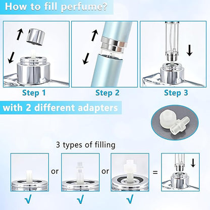 Refillable Perfume Atomizer Travel Bottle 5ml Leakproof Luxury Travel Perfume Refillable Bottle, Portable Fragrance Atomiser (Gray)