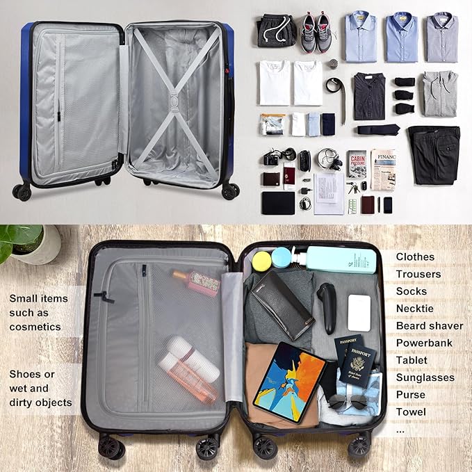 Verdi Hardside 24 Inch Luggage with Spinner Wheels Lightweight Expandable Suitcase
