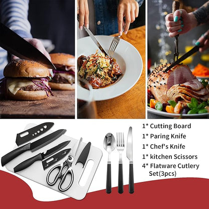 Portable Camping Kitchen Utensil Set-27 Piece Cookware Kit, Stainless Steel Outdoor Cooking and Grilling Utensil Organizer Travel Set Perfect for Travel, Picnics, RVs, Camping, BBQs, Parties and More
