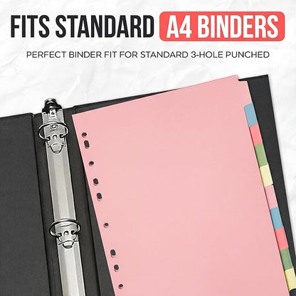 10 Tab Dividers for 3 Ring Binder – 10 Dividers Set with Tabs, Perfect for Organizing Documents, Binder Tab Dividers for Easy Filing