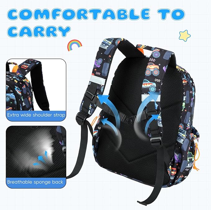 CAMTOP Backpack for Kids, Boys Girls Preschool Backpacks with Lunch Box Toddler Kindergarten School Bookbag Set