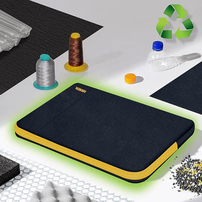 Slim Laptop Case 13.3 14 inch Sleeve, Rainproof & Shockproof Carrying Case for Notebooks Compatible with MacBook Pro 14" and All Models 13.3" MacBook Air/Pro, Most Popular 13"-14" PC,Black-Yellow