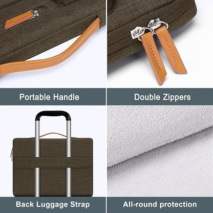 MOSISO 360 Protective Laptop Case 16 inch, 15-15.6 inch Laptop Sleeve Compatible with MacBook Pro 16, HP, Acer, Dell, Lenovo, ASUS, Side Open Carrying Case with 4 Zipper Pockets&Handle,Carob Brown