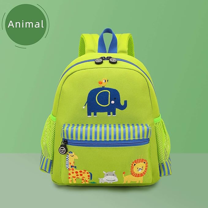 willikiva Cute Zoo Little 3d Backpack Kids Backpack for Boys and Girls Toddler Backpack Waterproof Preschool(Green Zoo)