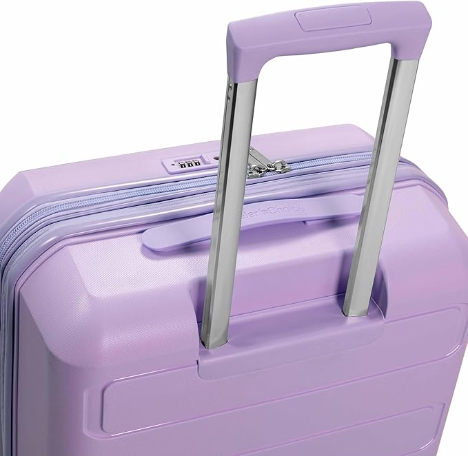 Traveler's Choice Pagosa Indestructible Hardshell Expandable Spinner Luggage, Lavender, 30-Inch Large