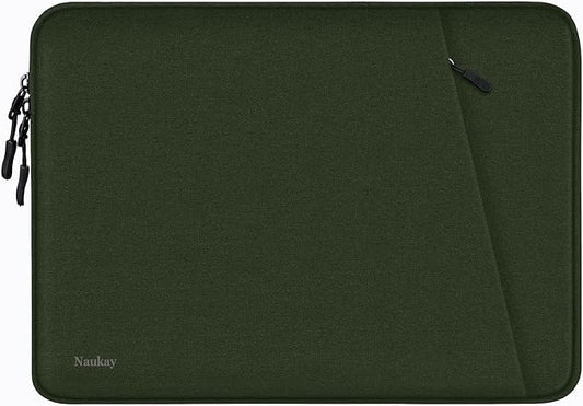 Laptop Sleeve Case 13.3 inch, Shockproof Protective Computer Cover with Accessories Pocket, Laptop Bag Compatible with MacBook Air/Pro 13-13.3 inch, Compatible for MacBook Pro 14 inch, ArmyGreen