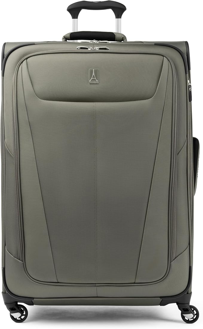Travelpro Maxlite 5 Softside Expandable Luggage with 4 Spinner Wheels, Lightweight Suitcase, Men and Women, Slate Green, Checked-Large 29-Inch