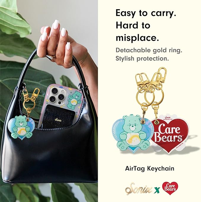 Sonix x Care Bears Keychain Case Compatible with Apple AirTag | Protective AirTag Cover Keychain Charm | Green Wish Bear