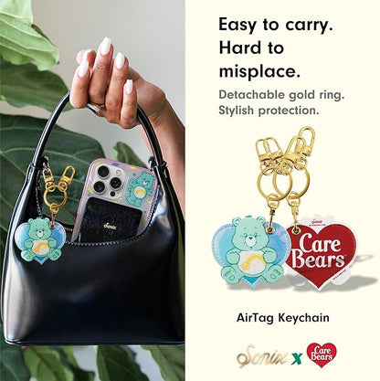 Sonix x Care Bears Keychain Case Compatible with Apple AirTag | Protective AirTag Cover Keychain Charm | Green Wish Bear