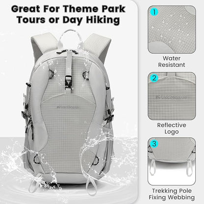 20L Lightweight Hiking Daypack, Small Hiking Travel Backpack for Women men (Grey)