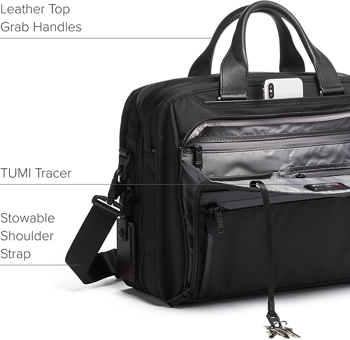 TUMI - Alpha Organizer Brief - Laptop Briefcase for Commute or Travel - Fits Up to 15" Laptop - Removable Shoulder Strap