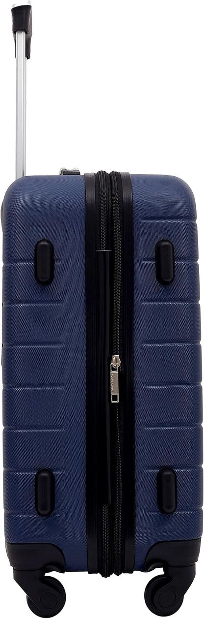 Wrangler Smart Luggage Set with Cup Holder and USB Port, Navy Blue, 2 Piece
