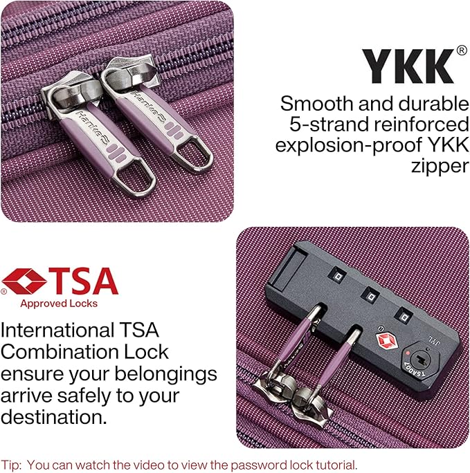 Hanke 28 Inch Luggage with Spinner Wheels Expandable Large Suitcase with Wheels Softside Check in Luggage Rolling Suitcase with Lock Lightweight Travel Luggage for Men and Women.(Purple)