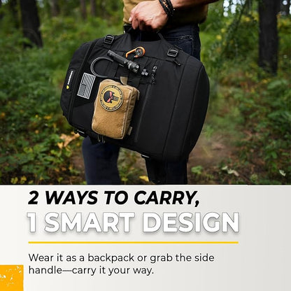 TradeSmart Tactical Carry On Backpack – Max Airline Size, 3 TSA Locks, Laptop Compartment & Cordura Fabric