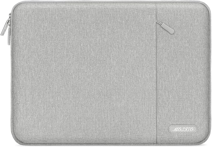 MOSISO Laptop Case 16 inch, 15-15.6 inch Laptop Sleeve Compatible with MacBook Pro 16 M4 M3 M2 M1, HP Acer Dell Lenovo ASUS Notebook, Polyester Vertical Computer Sleeve Bag with Pocket, Gray