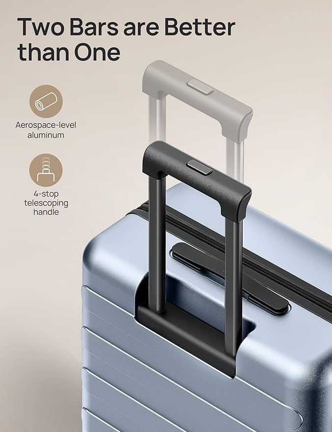 NINETYGO Luggage Sets 2 Piece, Carry On Luggage Airline Approved, Large Checked Luggage with Smooth Spinner Wheels, Expandable, Hard Shell PC Suitcase Sets, TSA Approved, 20in/28in (Shadow, Rhine Max)