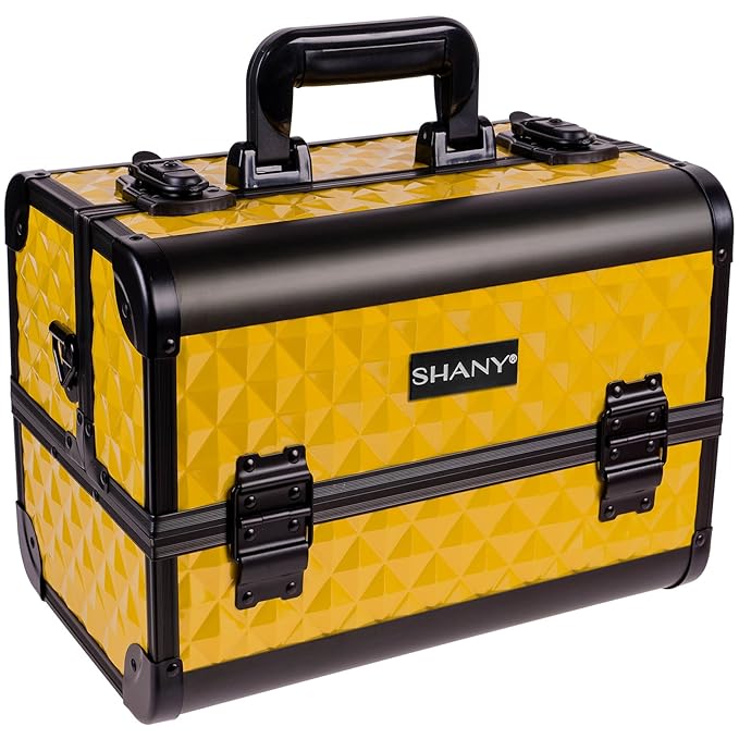 SHANY Premier Fantasy Professional Makeup Train Case Cosmetic Box Portable Makeup Case Organizer Jewelry storage with Locks, 3 Trays, Makeup Brush Holder and Cosmetics Mirror - NY Taxi
