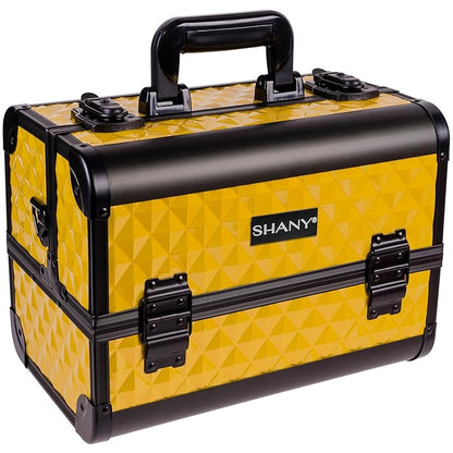 SHANY Premier Fantasy Professional Makeup Train Case Cosmetic Box Portable Makeup Case Organizer Jewelry storage with Locks, 3 Trays, Makeup Brush Holder and Cosmetics Mirror - NY Taxi