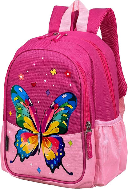 11 inch Kids Small Toddler Preschool Travel Backpack Cool Cute Cartoon Waterproof Daypack（Butterfly Pink）