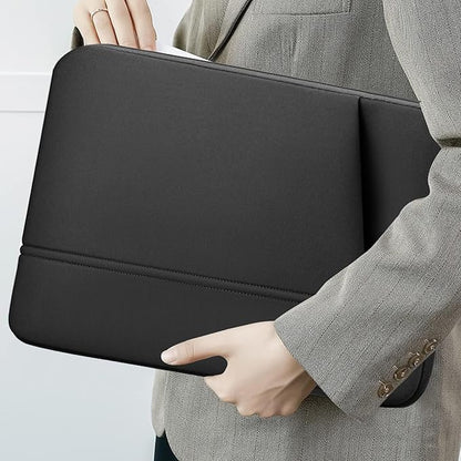 Laptop Sleeve Case 15 inch, Sturdy Portable Monitor Computer Laptop Case, Carrying Sleeve Bag 15.4'' with Pockets for MacBook PC Mac HP Lenovo Dell Asus Xbox Switch, Black
